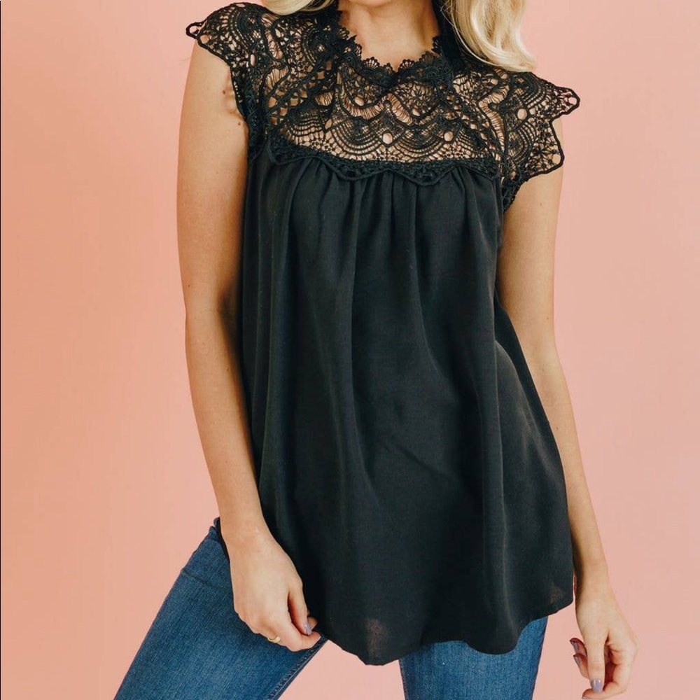 Lace Yoke Top